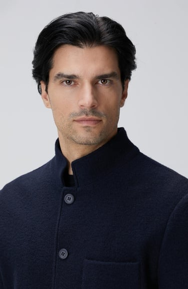  Network Erkek Lacivert Yün Ceket