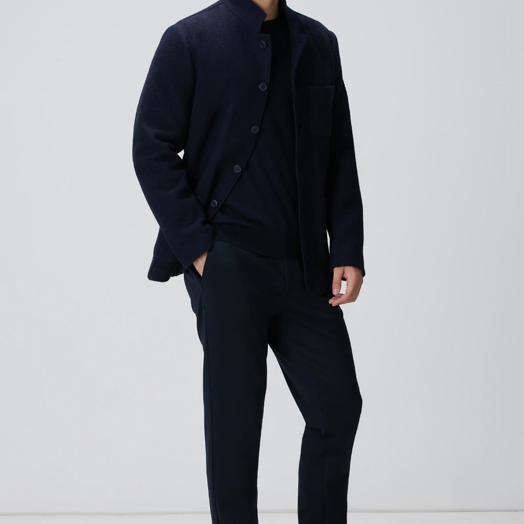 Network Erkek Lacivert Yün Ceket