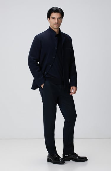  Network Erkek Lacivert Yün Ceket