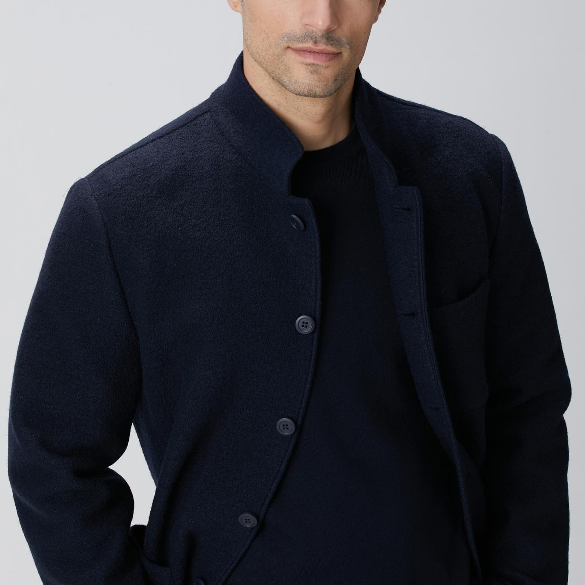 Network Erkek Lacivert Yün Ceket