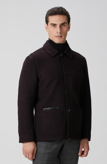  Network Erkek Bordo Örme Yün Ceket
