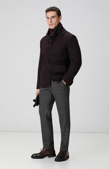  Network Erkek Bordo Örme Yün Ceket