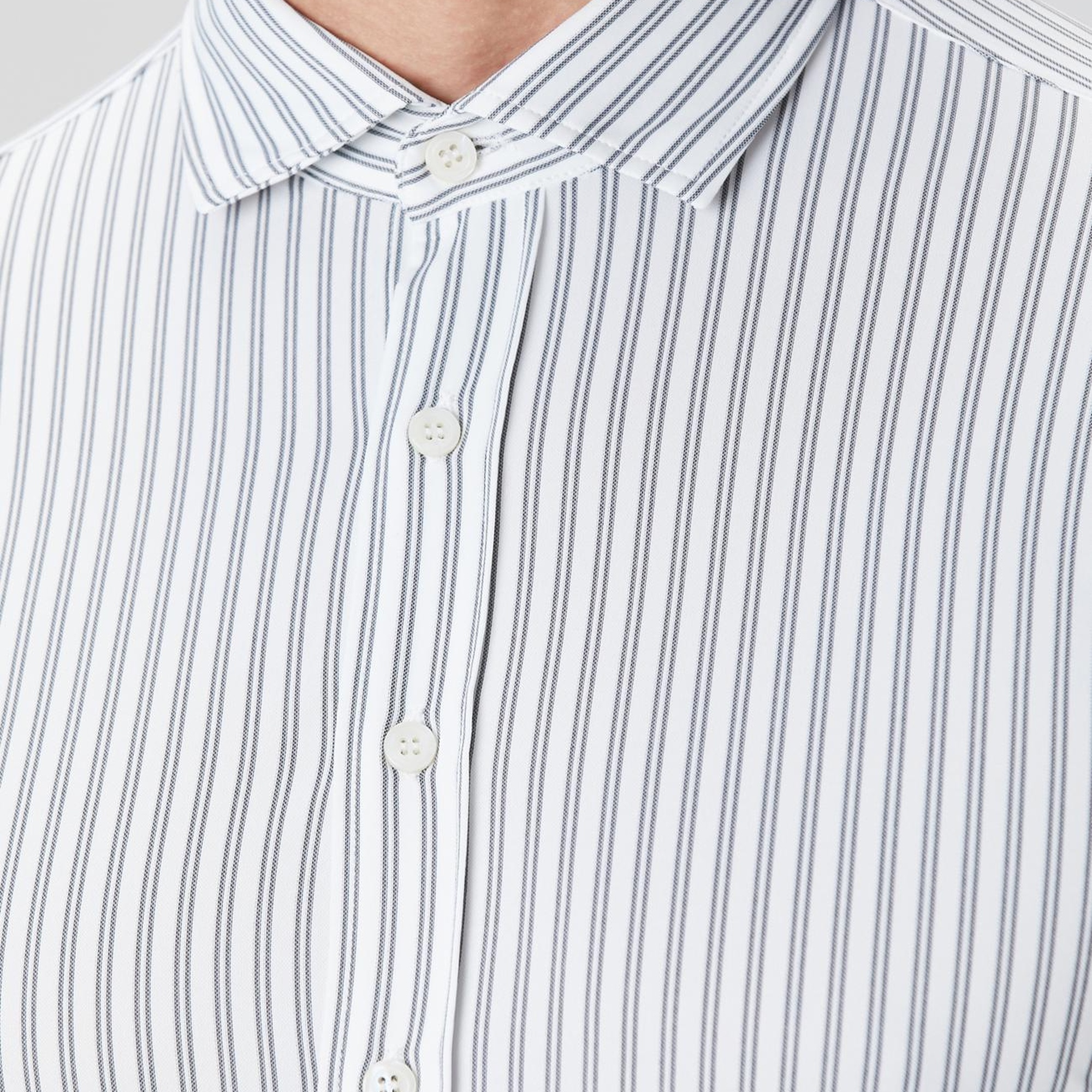 Network Erkek N-Tech Siyah Beyaz Çizgili Gömlek