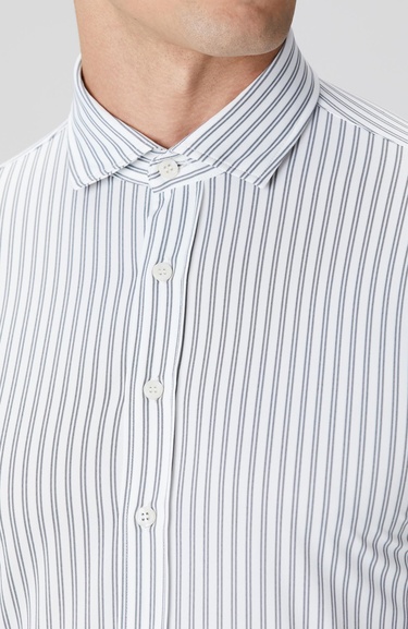  Network Erkek N-Tech Siyah Beyaz Çizgili Gömlek