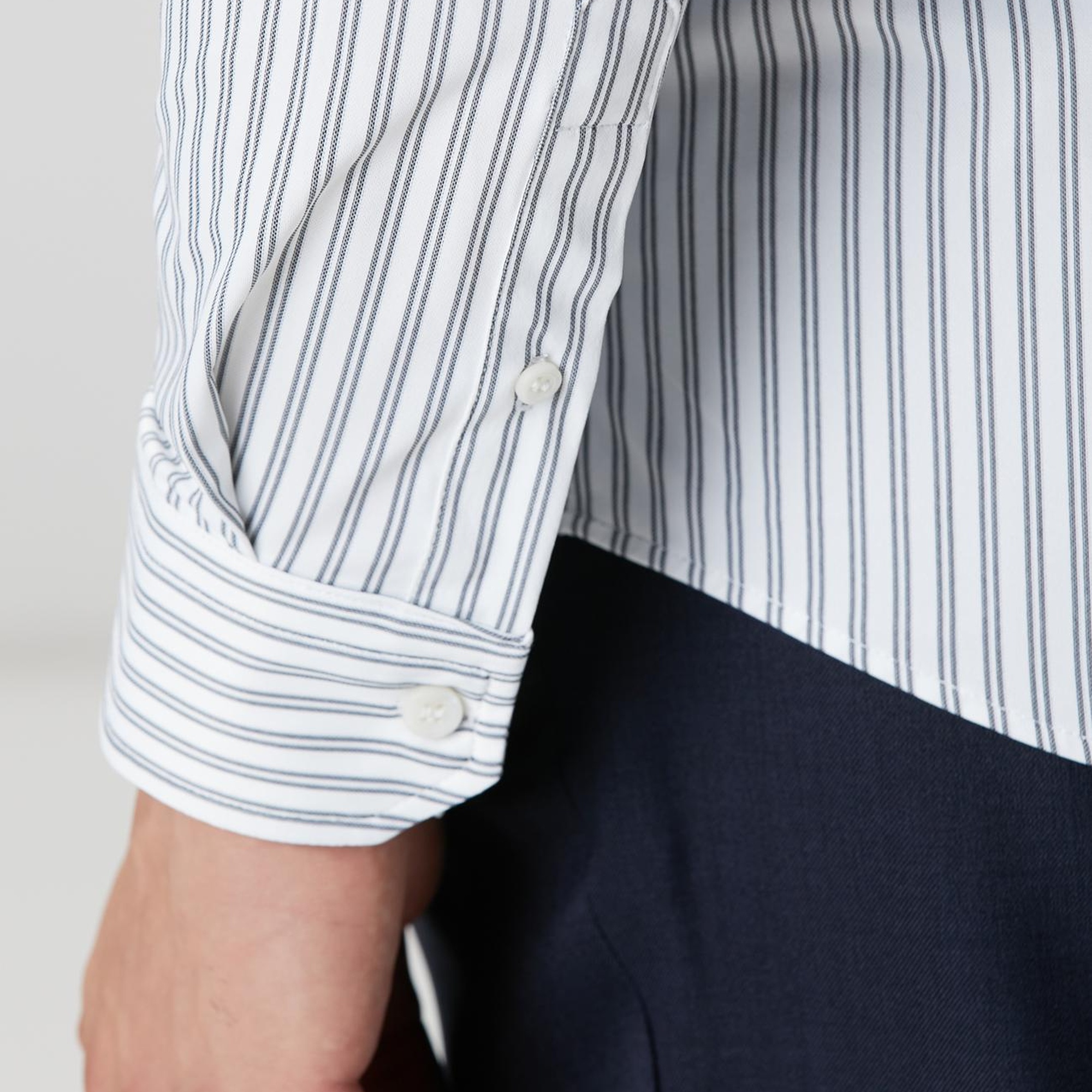 Network Erkek N-Tech Siyah Beyaz Çizgili Gömlek