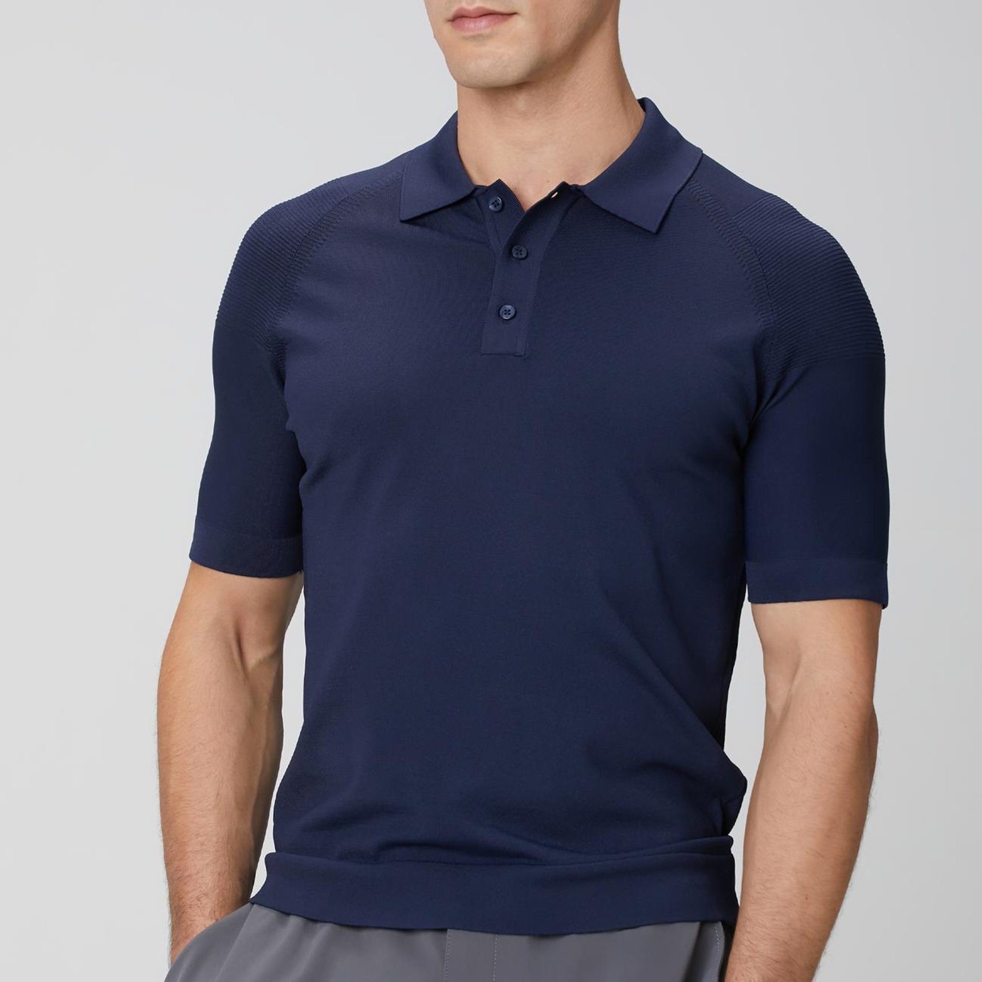 Network Erkek Lacivert Polo Yaka Triko Kazak