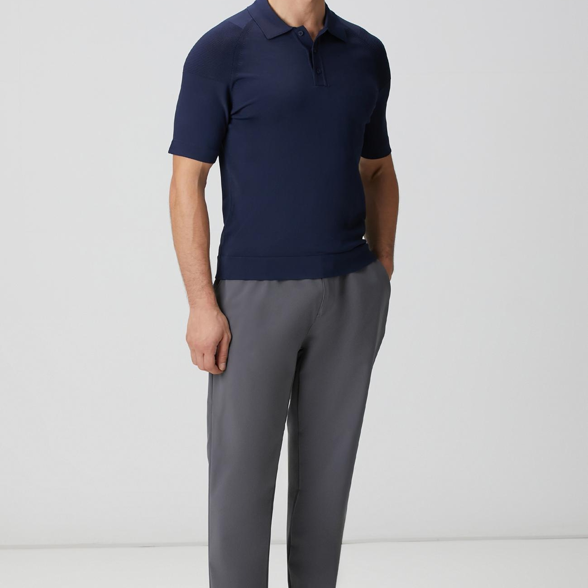 Network Erkek Lacivert Polo Yaka Triko Kazak