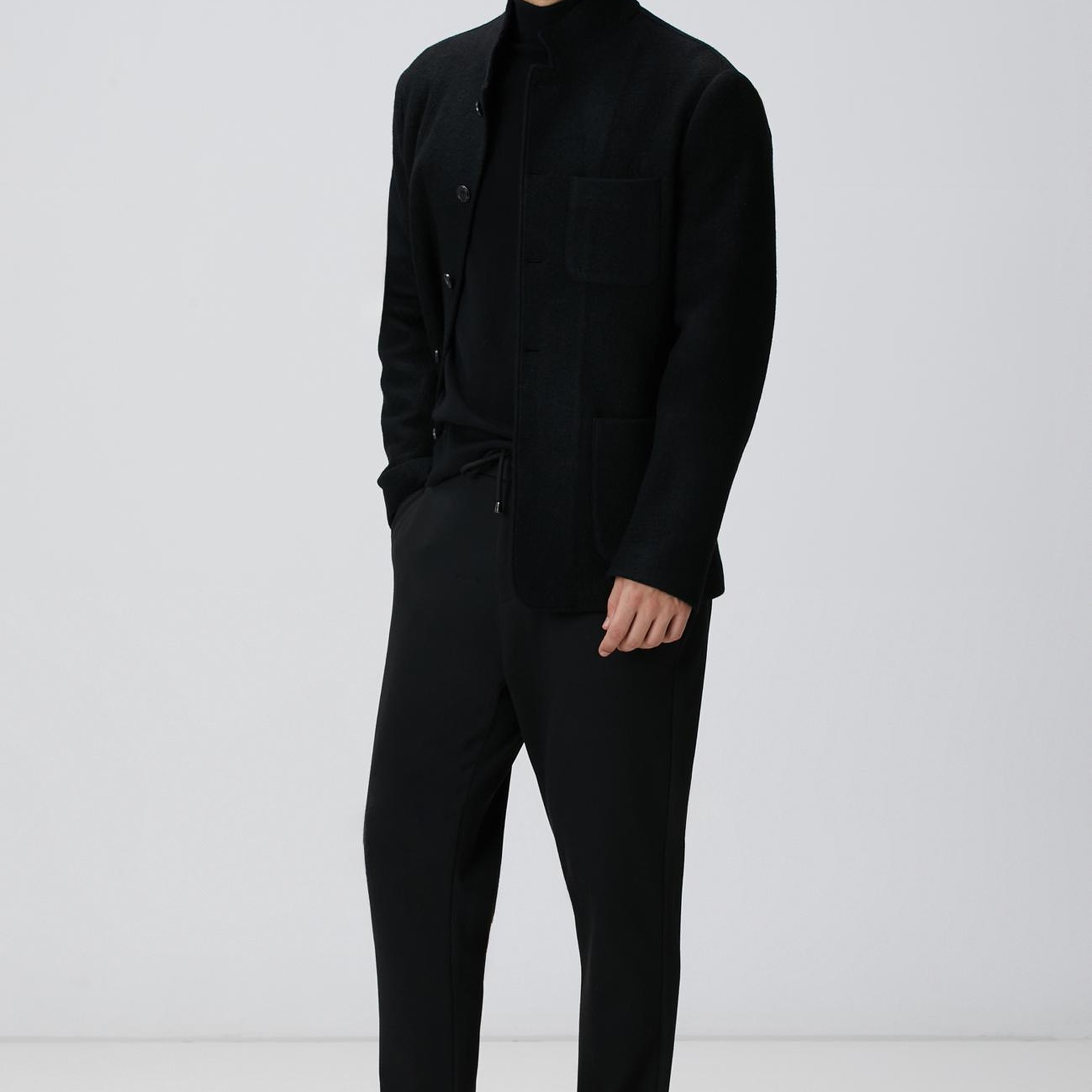 Network Erkek Siyah Yün Ceket