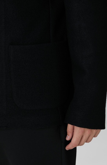  Network Erkek Siyah Yün Ceket