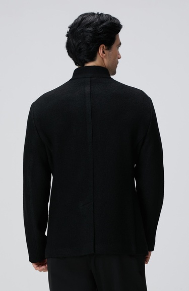 Network Erkek Siyah Yün Ceket