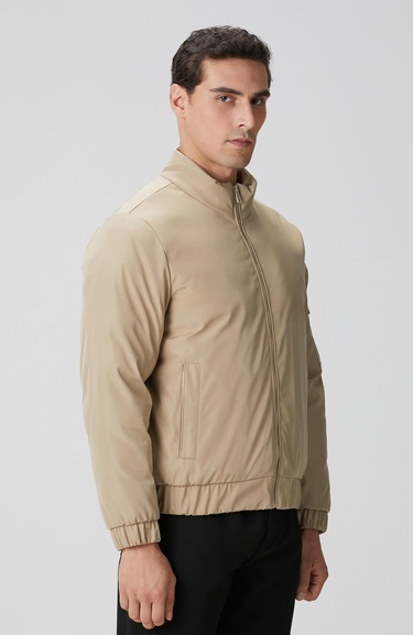  Network Erkek Koyu Bej İç Detaylı Kapitoneli Mont