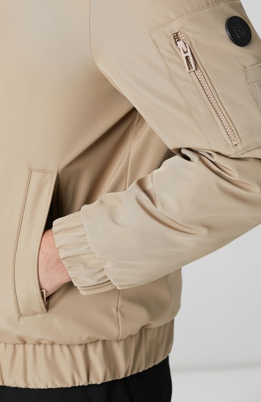  Network Erkek Koyu Bej İç Detaylı Kapitoneli Mont