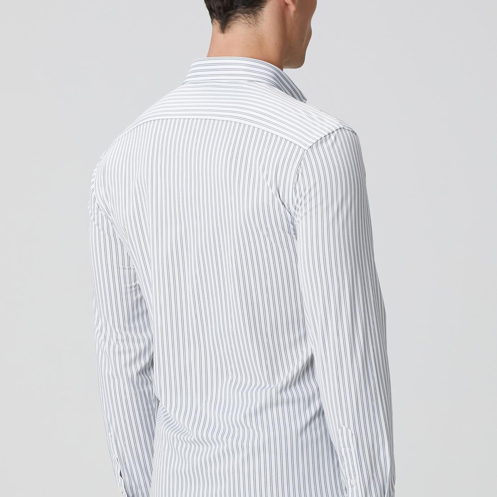 Network Erkek Siyah Beyaz N-Tech Çizgili Gömlek