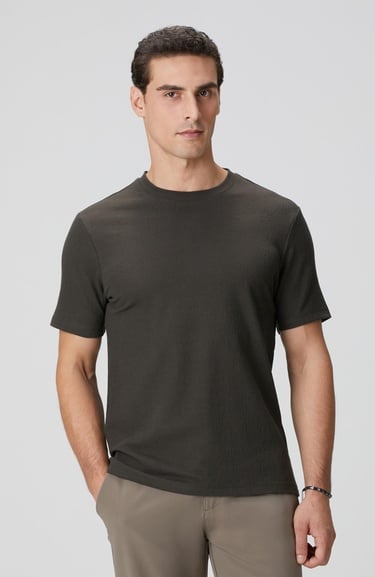  Network Erkek Haki Jakarlı T-shirt