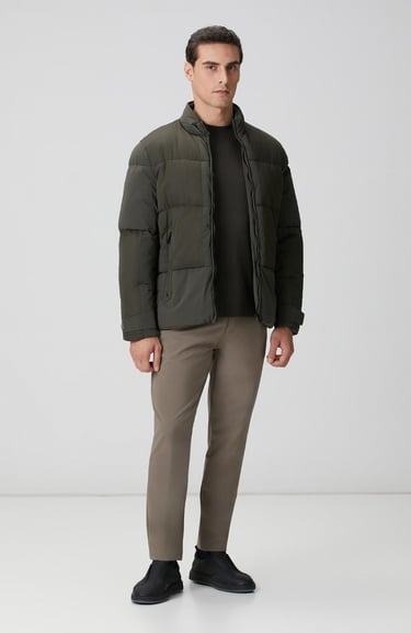  Network Erkek Haki Jakarlı T-shirt