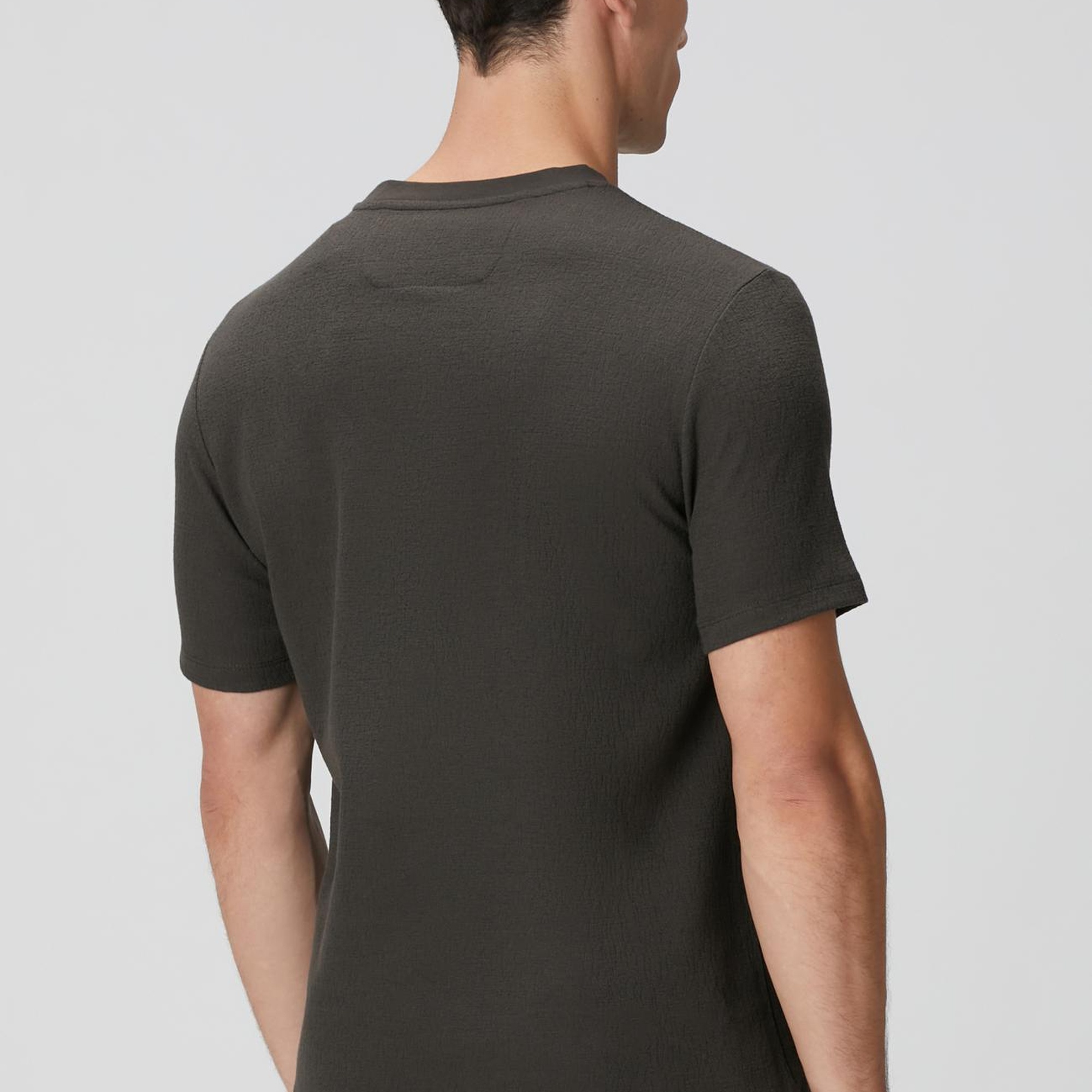 Network Erkek Haki Jakarlı Bisiklet Yaka Jakarlı T-shirt