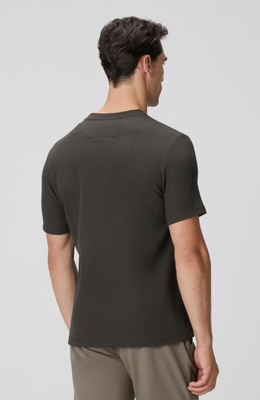  Network Erkek Haki Jakarlı T-shirt