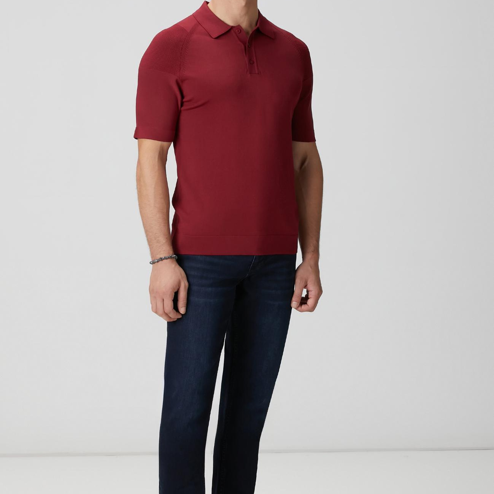 Network Erkek Bordo Polo Yaka Triko Kazak