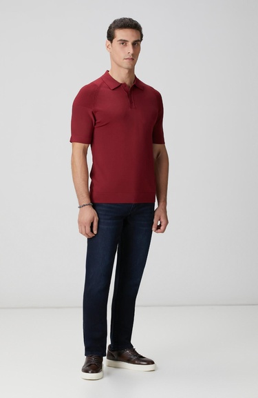  Network Erkek Bordo Polo Yaka Triko Kazak