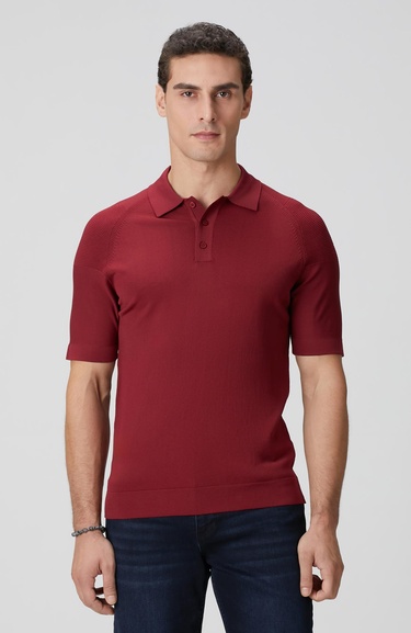  Network Erkek Bordo Polo Yaka Triko Kazak