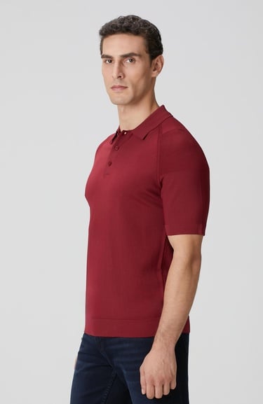  Network Erkek Bordo Polo Yaka Triko Kazak