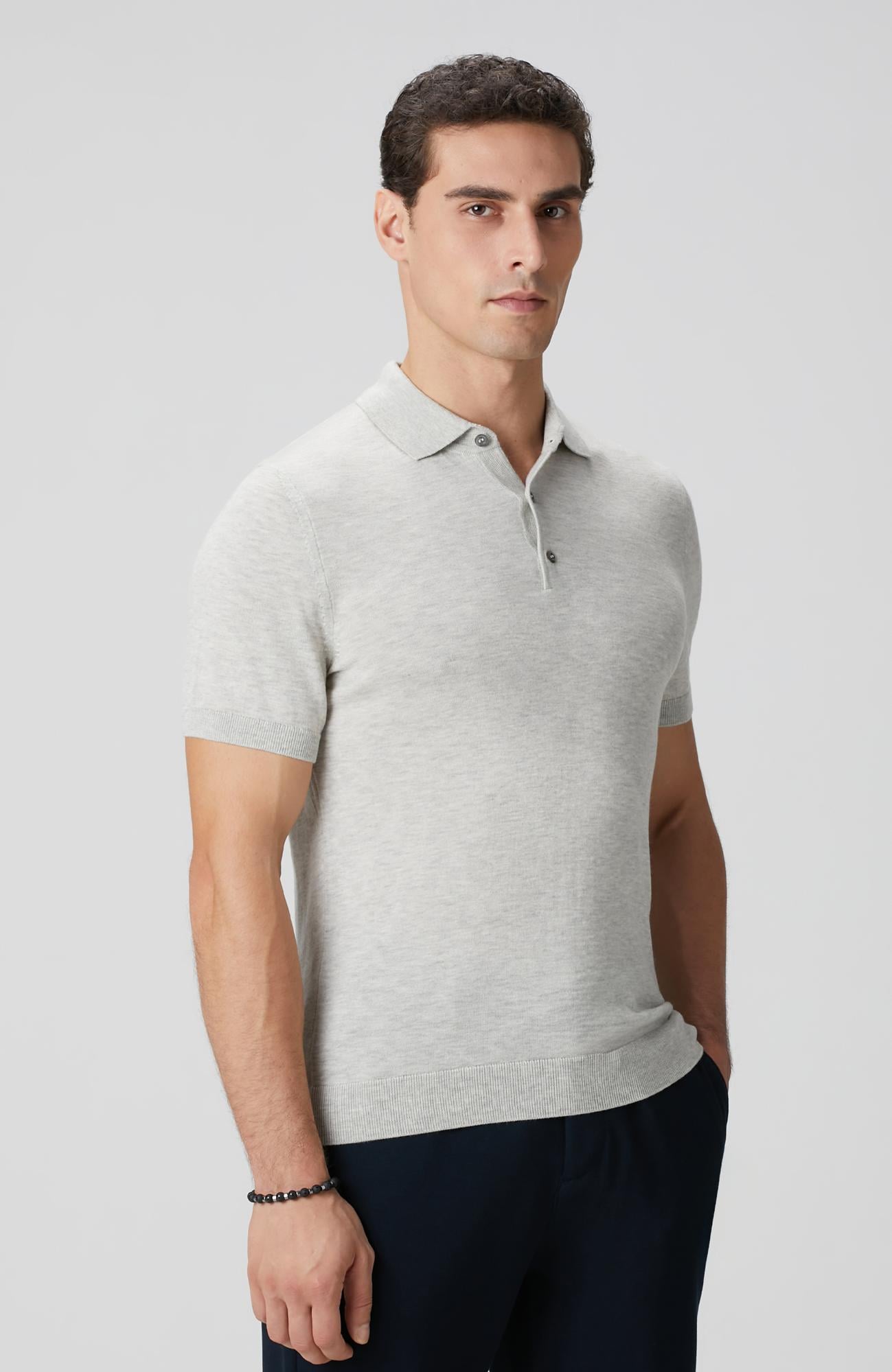  Network Erkek Gri Melanj Polo Yaka Basic Kazak