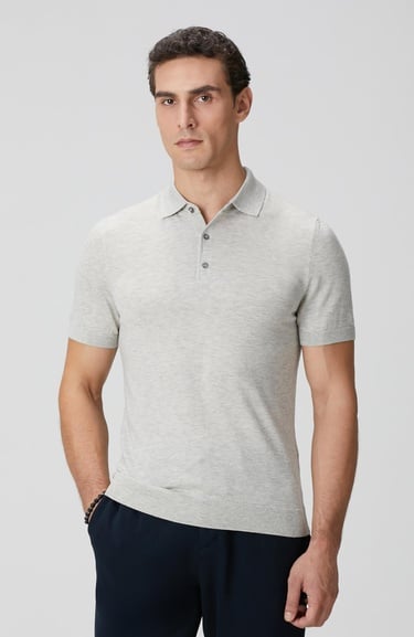  Network Erkek Gri Melanj Polo Yaka Basic Kazak