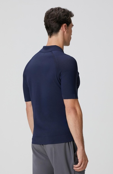  Network Erkek Lacivert Polo Yaka Triko Kazak
