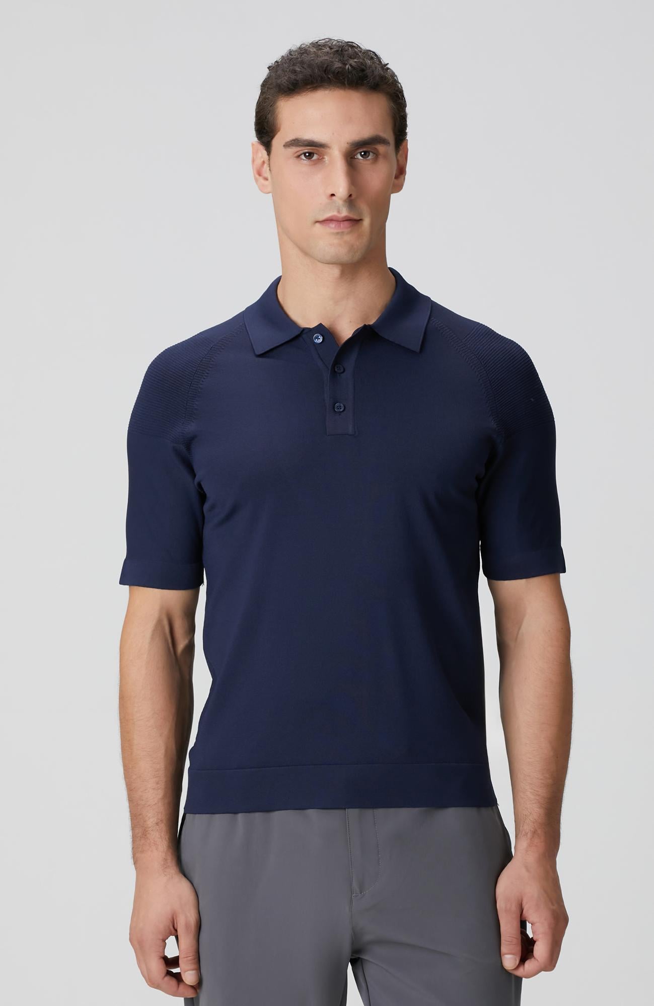  Network Erkek Lacivert Polo Yaka Triko Kazak