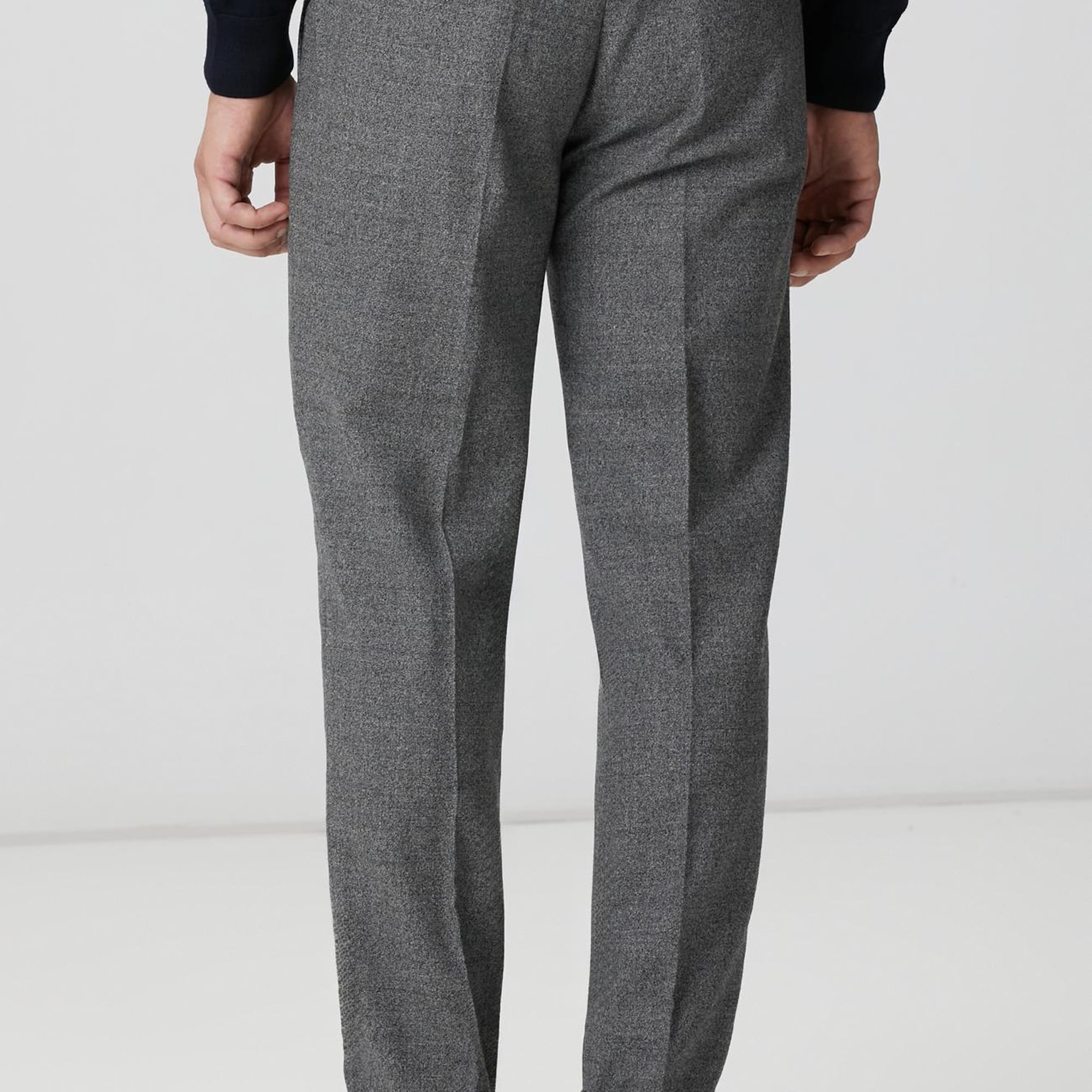 Network Erkek Gri Desenli Yün Karışımlı Pantolon