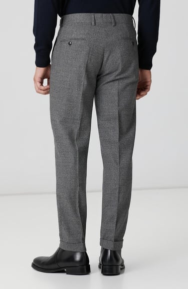  Network Erkek Gri Desenli Yün Karışımlı Pantolon