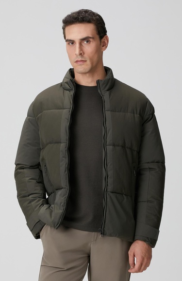  Network Erkek Haki N-Tech Dik Yaka Puffer Mont