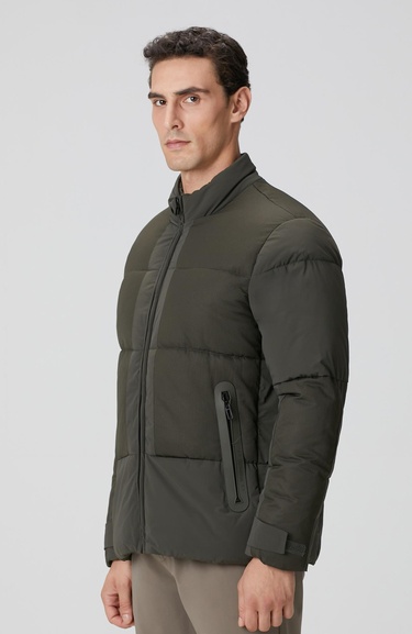  Network Erkek Haki N-Tech Dik Yaka Puffer Mont