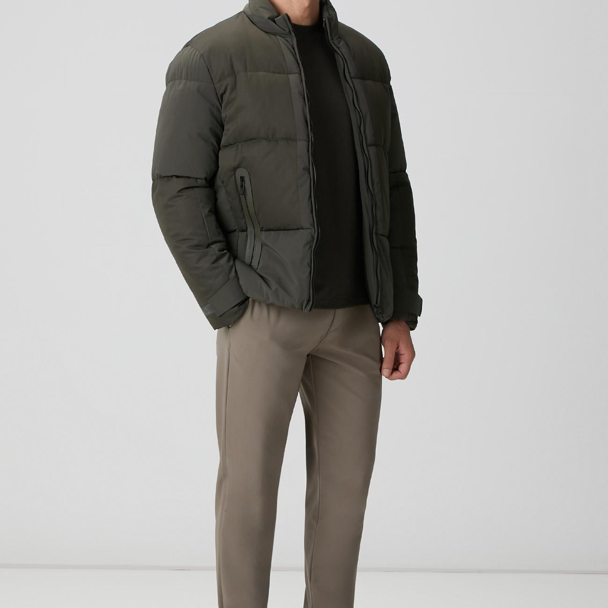 Network Erkek Haki N-Tech Dik Yaka Puffer Mont