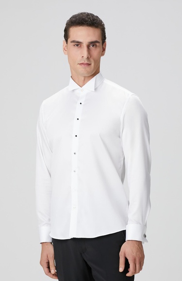  Network Erkek Beyaz Smokin Gömlek