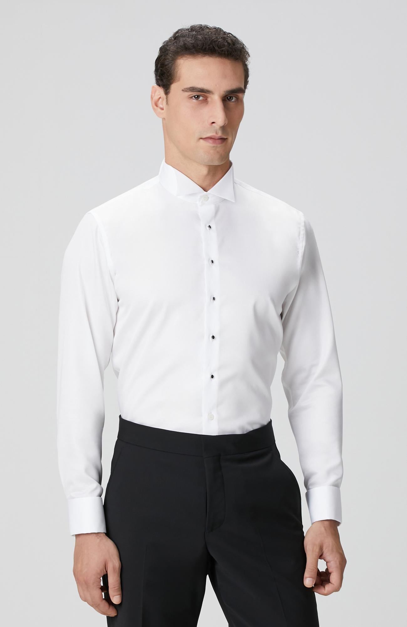  Network Erkek Beyaz Smokin Gömlek