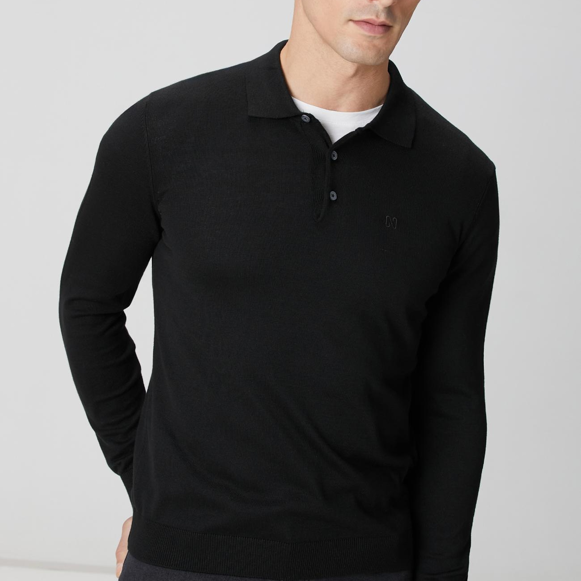 Network Erkek Siyah Triko Kazak