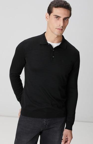  Network Erkek Siyah Triko Kazak