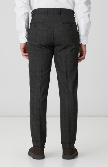  Network Erkek Kahverengi Kemer Detaylı Yün Pantolon