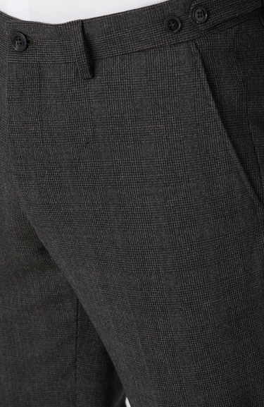  Network Erkek Kahverengi Kemer Detaylı Yün Pantolon