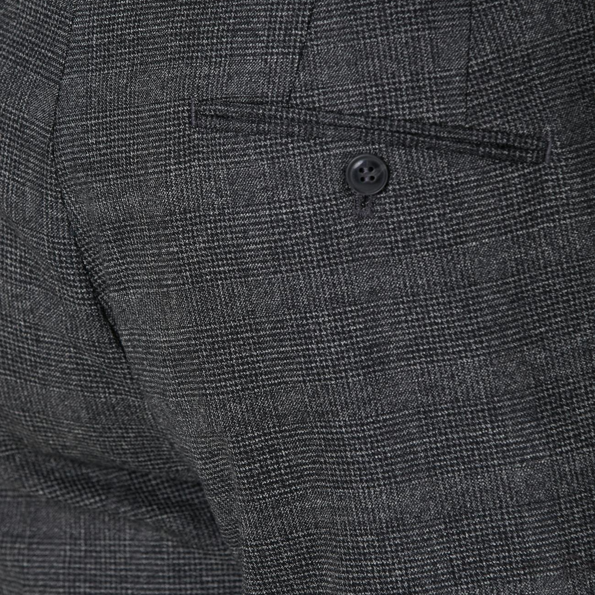 Network Erkek Siyah Antrasit Kemer Detaylı Yün Pantolon