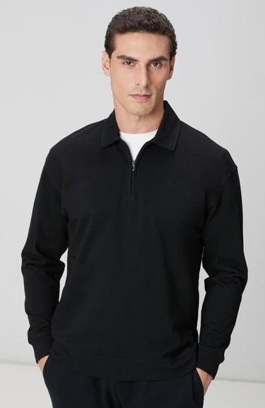  Network Erkek Siyah Sweatshirt