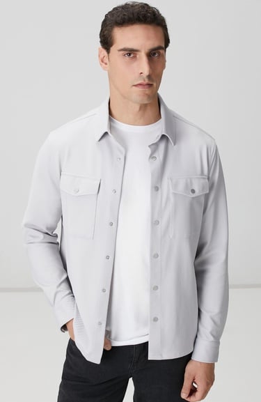  Network Erkek Gri Dış Gömlek