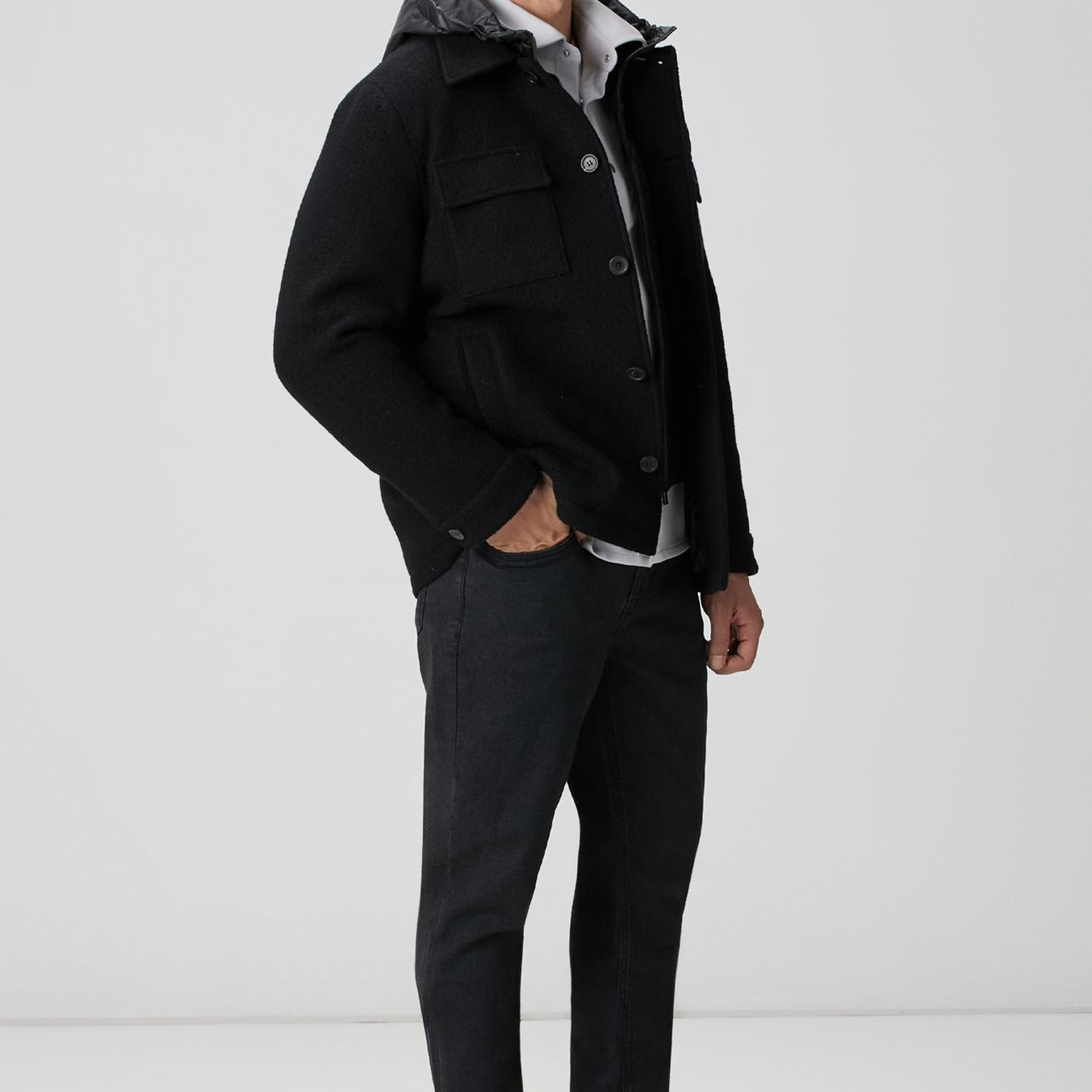 Network Erkek Gri Dış Gömlek