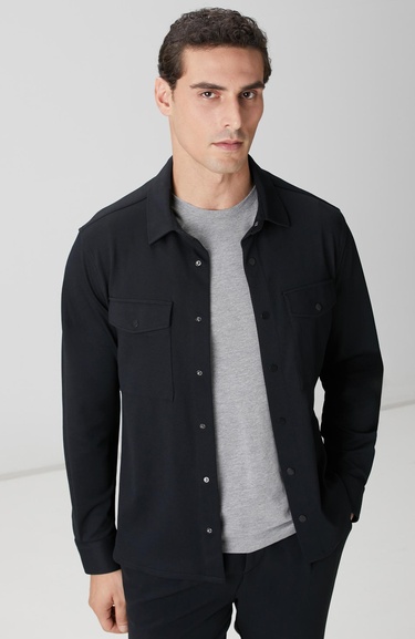  Network Erkek Siyah Dış Gömlek