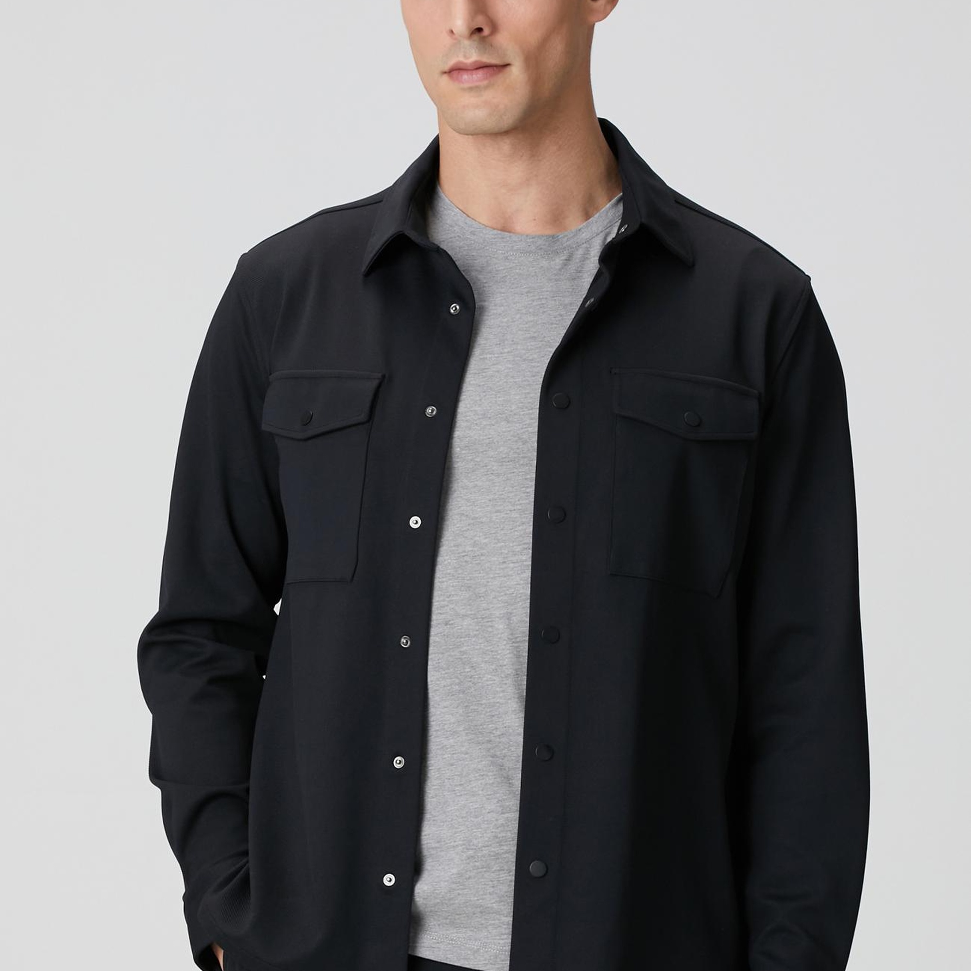 Network Erkek Siyah Dış Gömlek