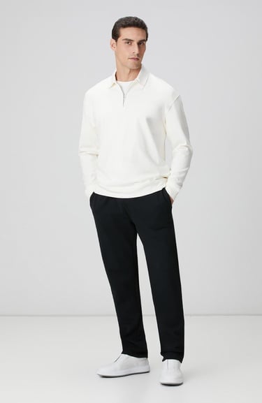  Network Erkek Kırık Beyaz Sweatshirt