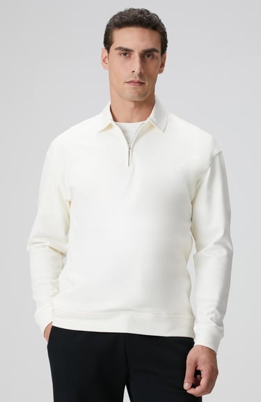  Network Erkek Kırık Beyaz Sweatshirt