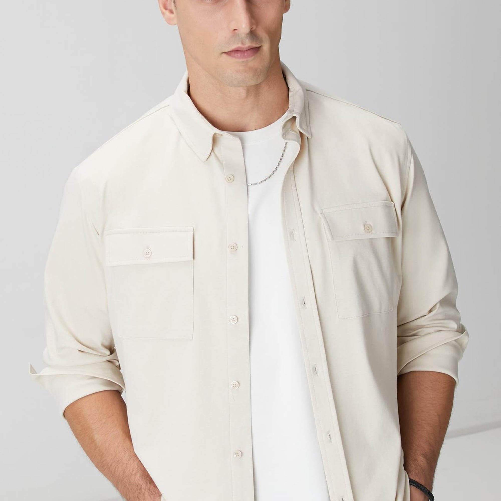 Network Erkek Bej Gömlek