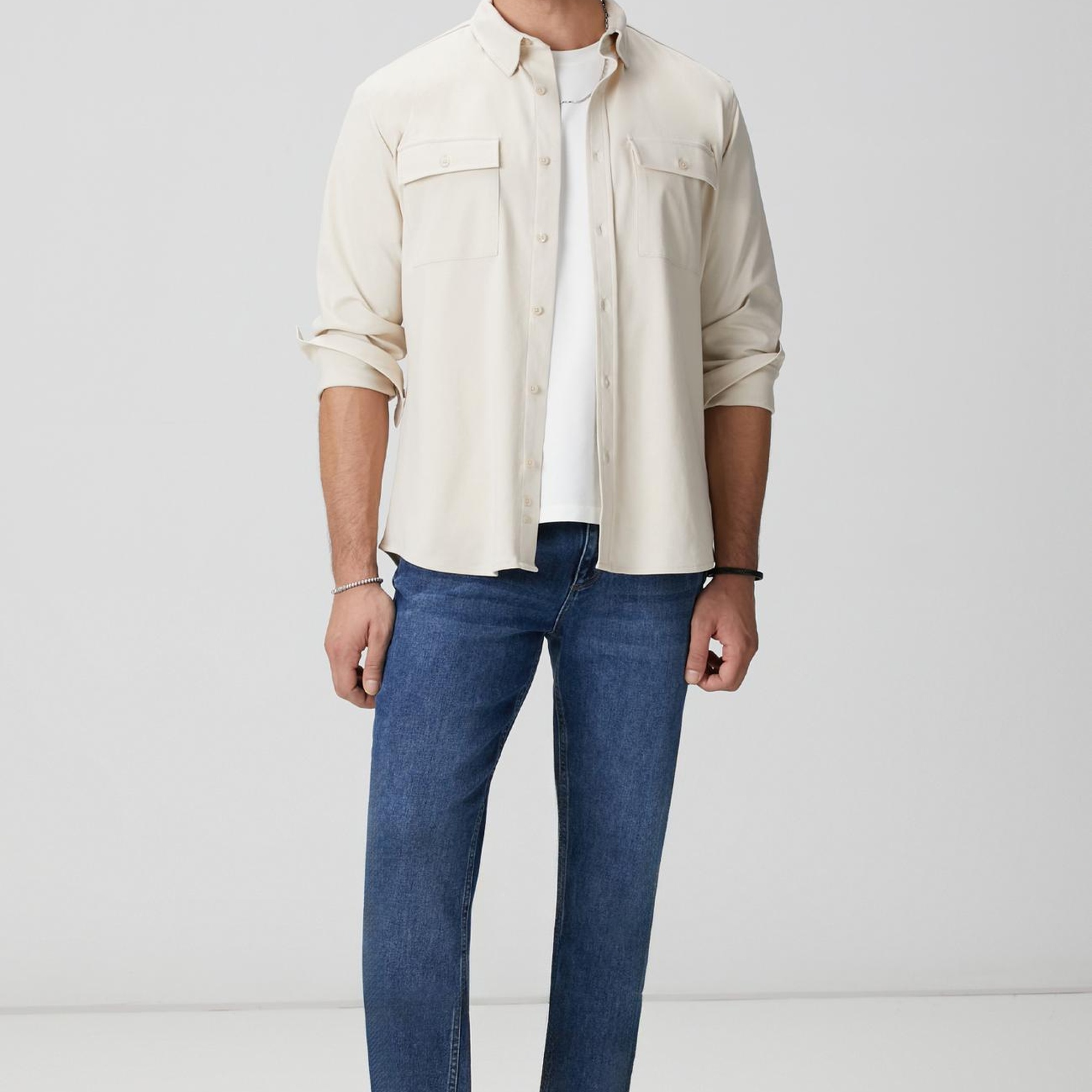 Network Erkek Bej Gömlek